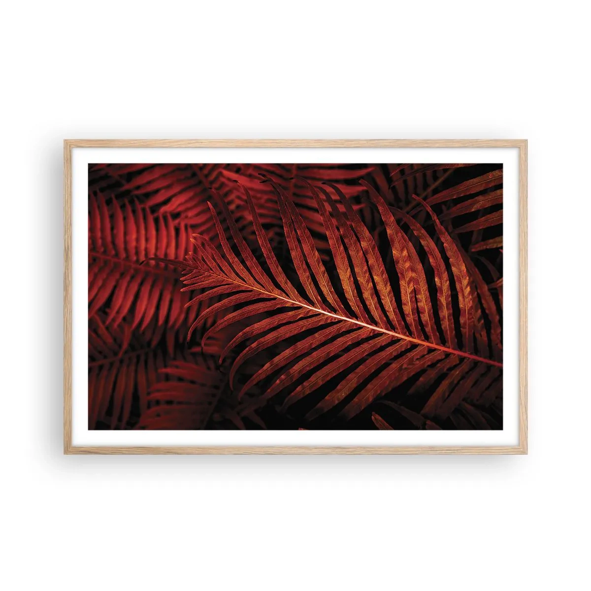 Póster en marco roble claro - Las brasas de la vida - 91x61 cm