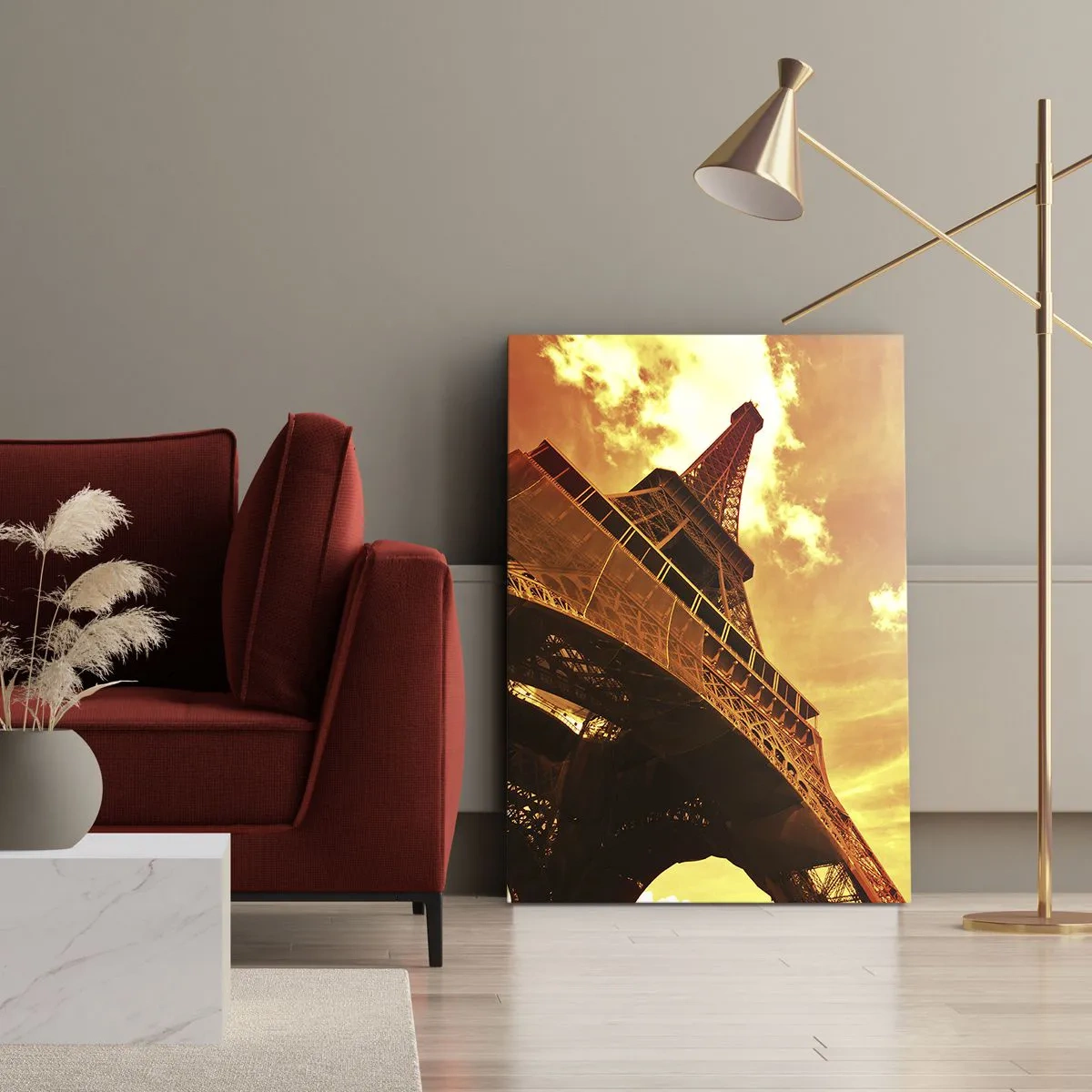 Cuadro sobre lienzo - Impresión de Imagen - Monumental, dorado por el sol - 45x80 cm