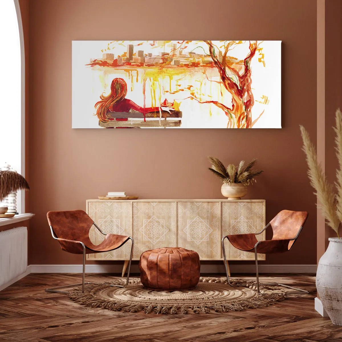 Cuadro sobre lienzo - Impresión de Imagen - Un momento de reflexión - 100x40 cm