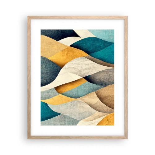 Póster en marco roble claro - Ritmo y ondulación - 40x50 cm