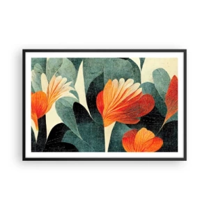 Póster en marco negro - El calor del trópico y el frescor del verdor - 91x61 cm