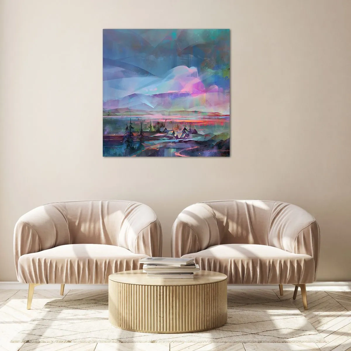 Cuadro sobre vidrio - Impresiones sobre Vidrio - Bajo un cielo benévolo - 70x70 cm