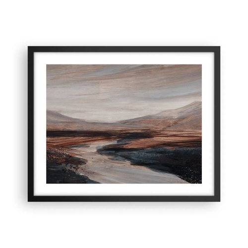 Póster en marco negro -  Valle apacible - 50x40 cm