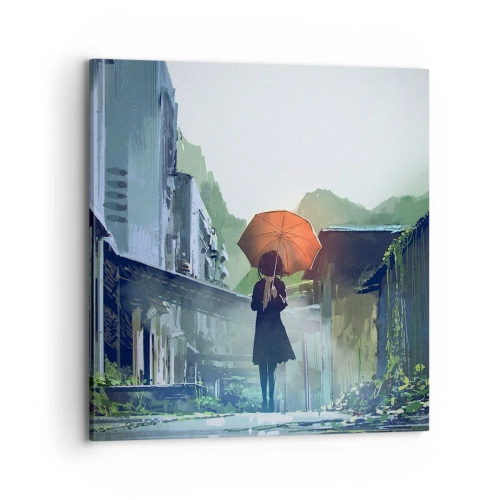 Cuadro sobre lienzo - Impresión de Imagen - Una lluvia revitalizante - 70x70 cm