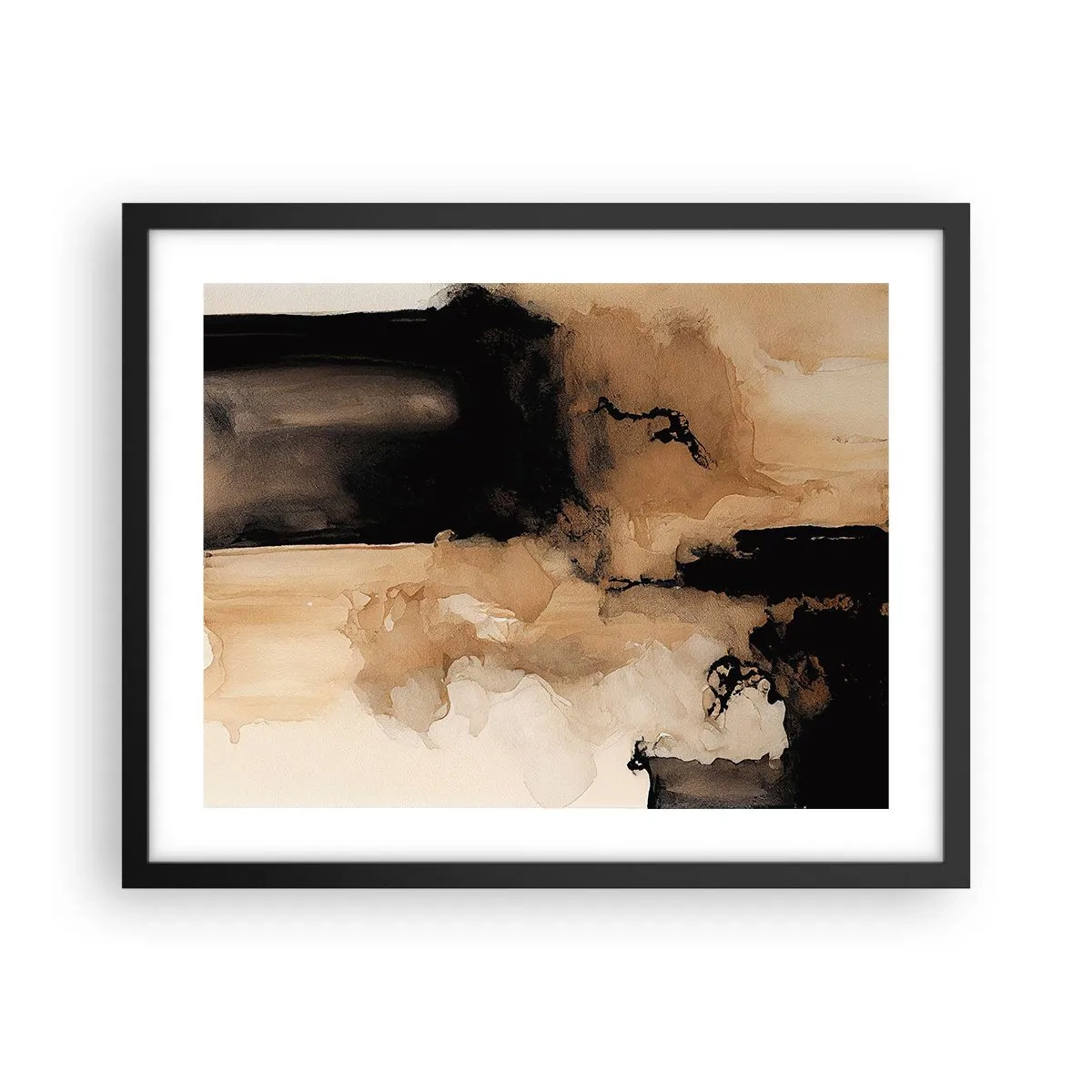 Póster en marco negro - Una abstracción intrigante - 50x40 cm