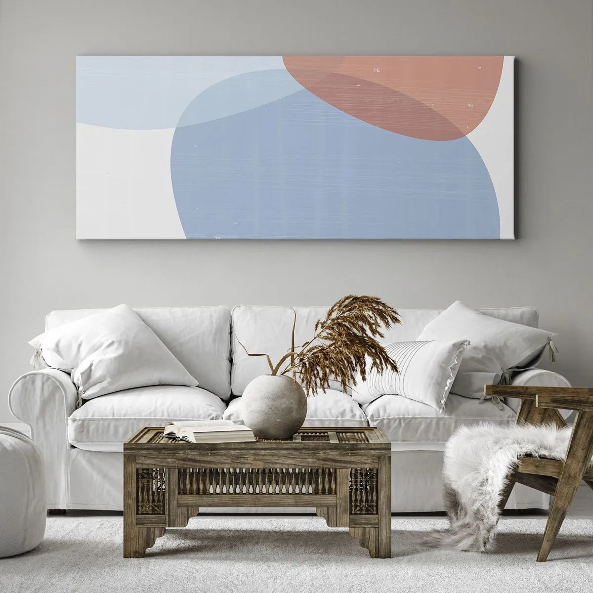 Cuadro sobre lienzo - Impresión de Imagen - Relaciones en colores pastel - 100x40 cm