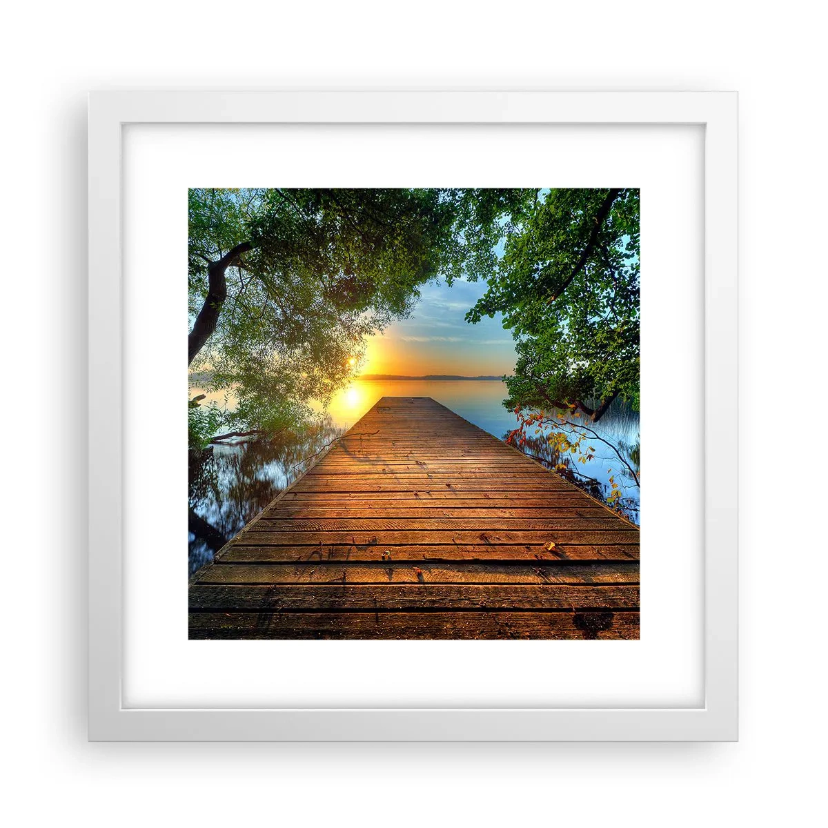 Póster en marco blanco - Tómate tu tiempo, siéntate - 30x30 cm