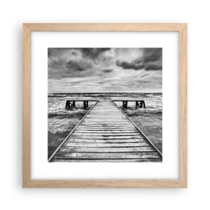 Póster en marco roble claro - Estoy esperando que sople el viento... - 30x30 cm