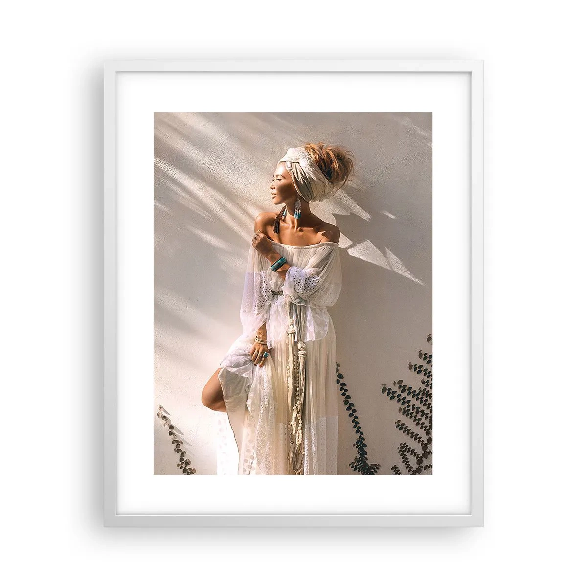 Póster en marco blanco - El sol y la joven - 40x50 cm