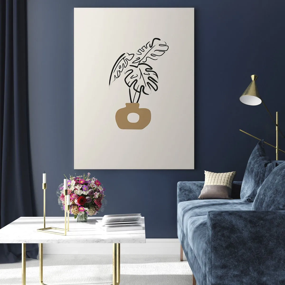 Cuadro sobre vidrio - Impresiones sobre Vidrio - Monstera - un adorno para el hogar - 80x120 cm