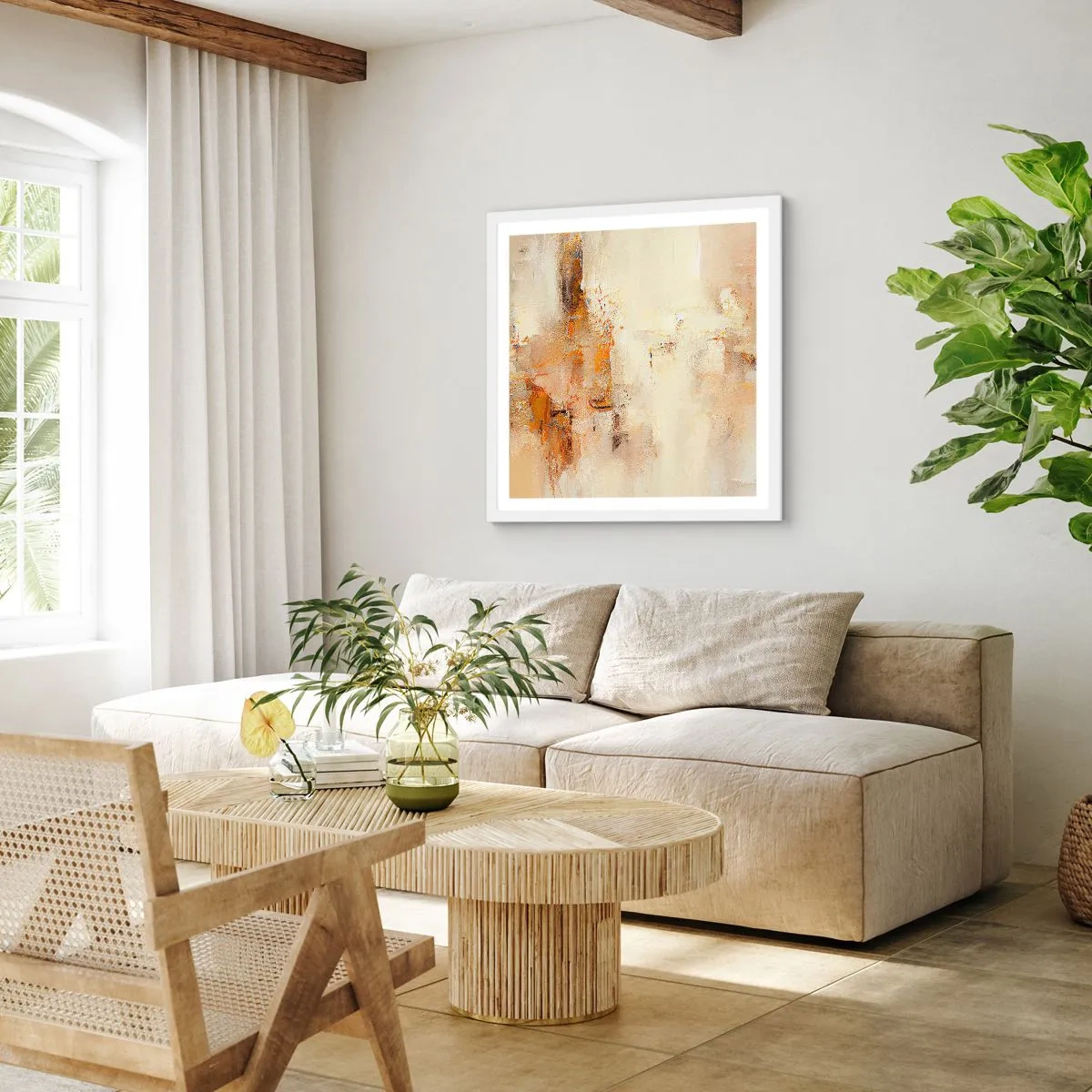 Póster en marco blanco - El alma del ámbar - 30x30 cm