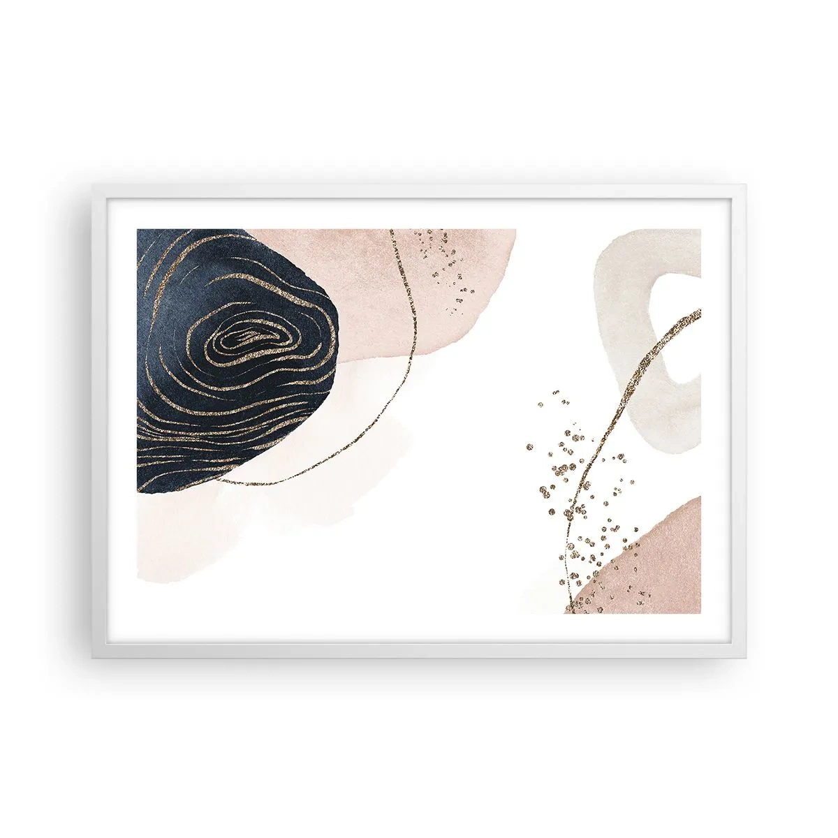 Póster en marco blanco - Todo fluye - 70x50 cm