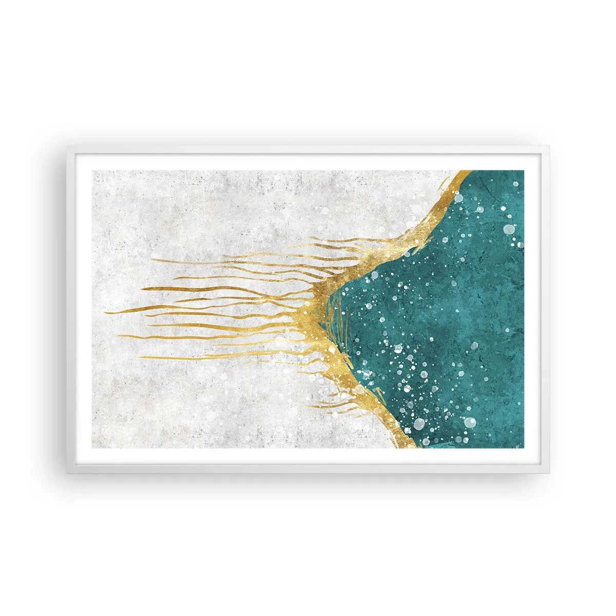 Póster en marco blanco - Marea dorada - 91x61 cm