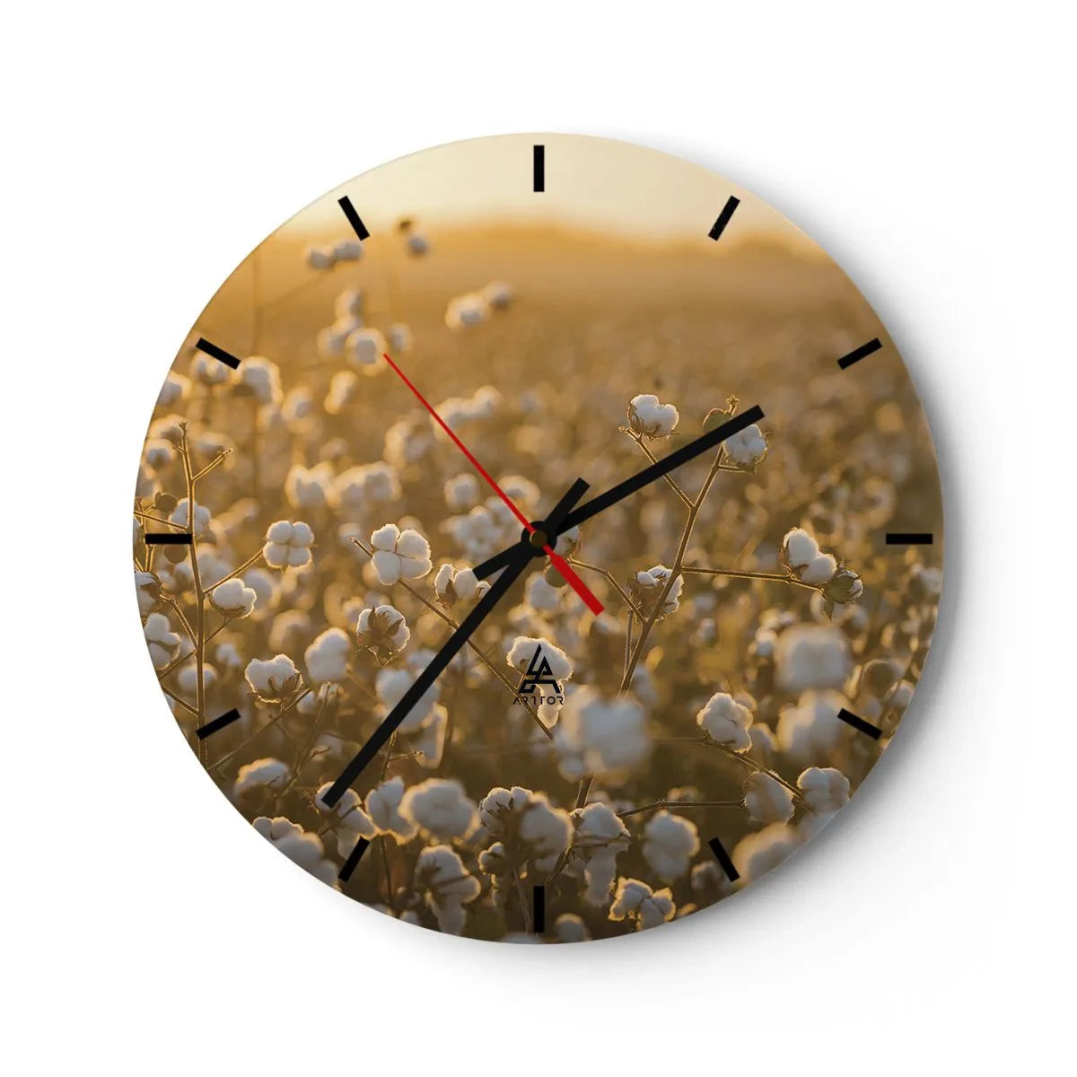 Reloj de pared - Reloj de vidrio - Un campo esponjoso - 40x40 cm