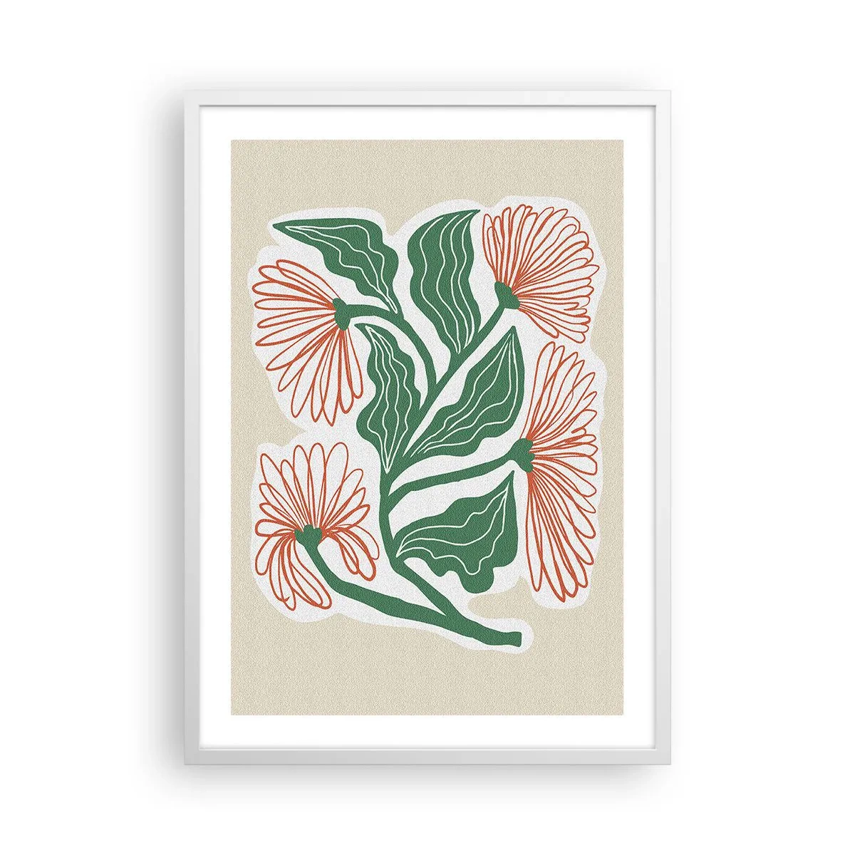 Póster en marco blanco - Folclórico y moderno - 50x70 cm