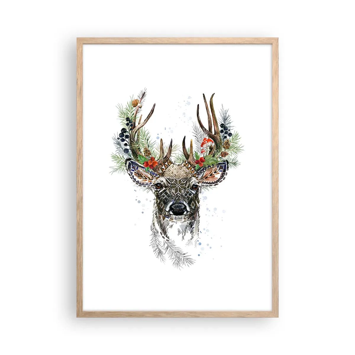 Póster en marco roble claro - Con vestimenta festiva - 50x70 cm