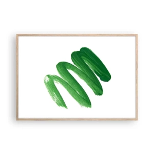 Póster en marco roble claro - Una broma verde - 100x70 cm