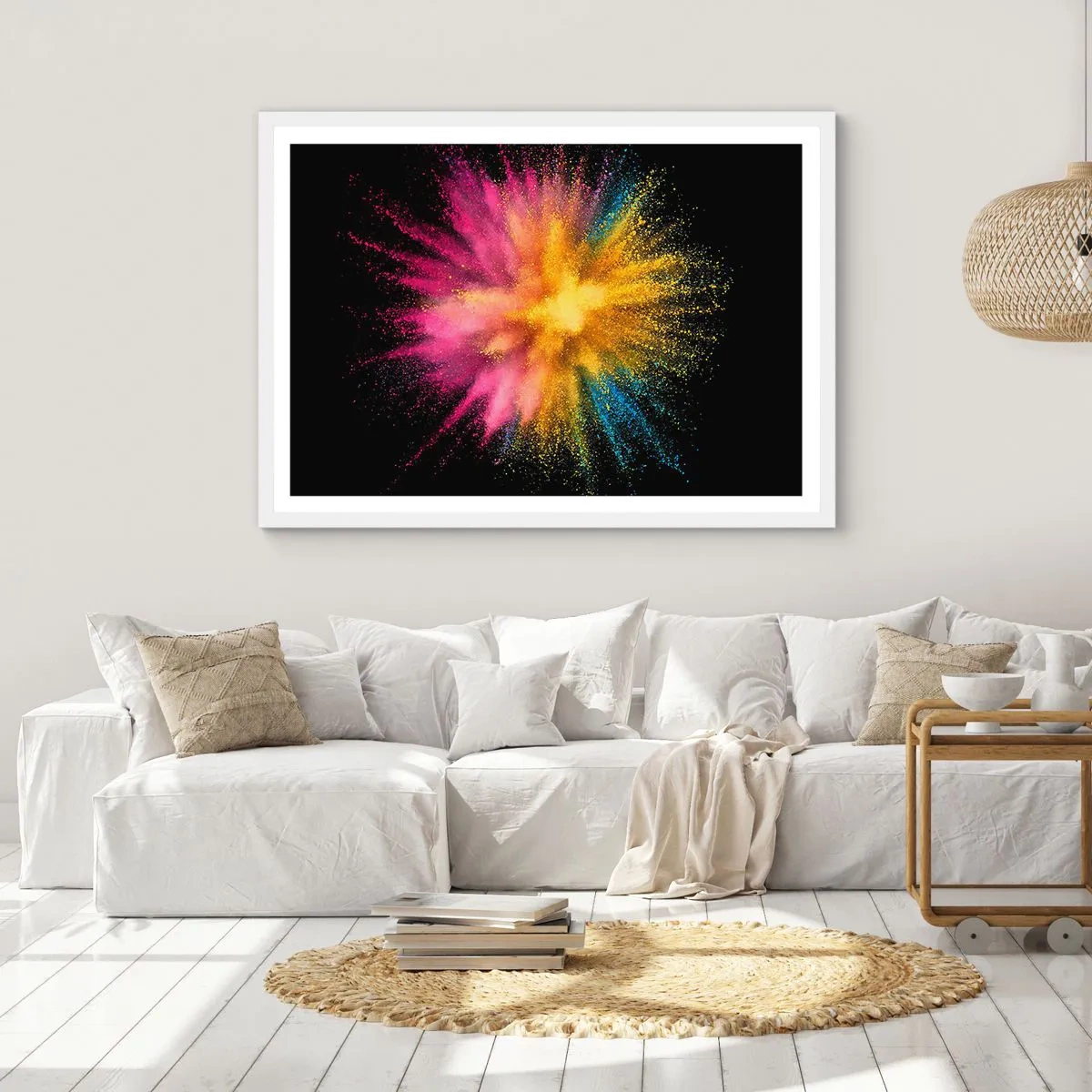 Póster en marco blanco - El nacimiento de los colores - 91x61 cm