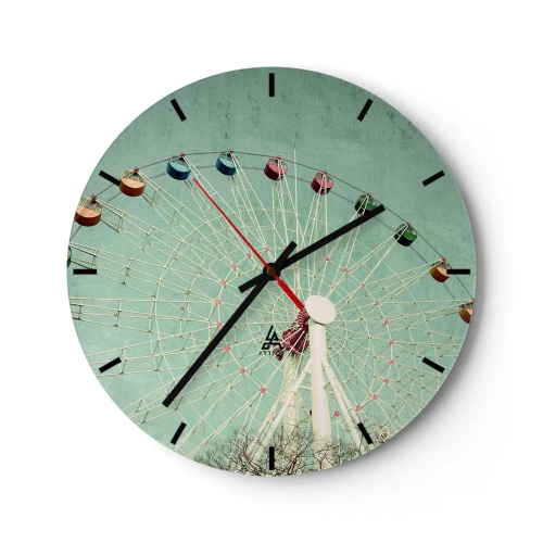 Reloj de pared - Reloj de vidrio - Te invitamos a jugar - 40x40 cm