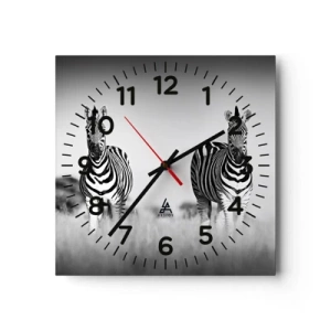 Reloj de pared - Reloj de vidrio - Resulta que el mundo es blanco y negro - 40x40 cm