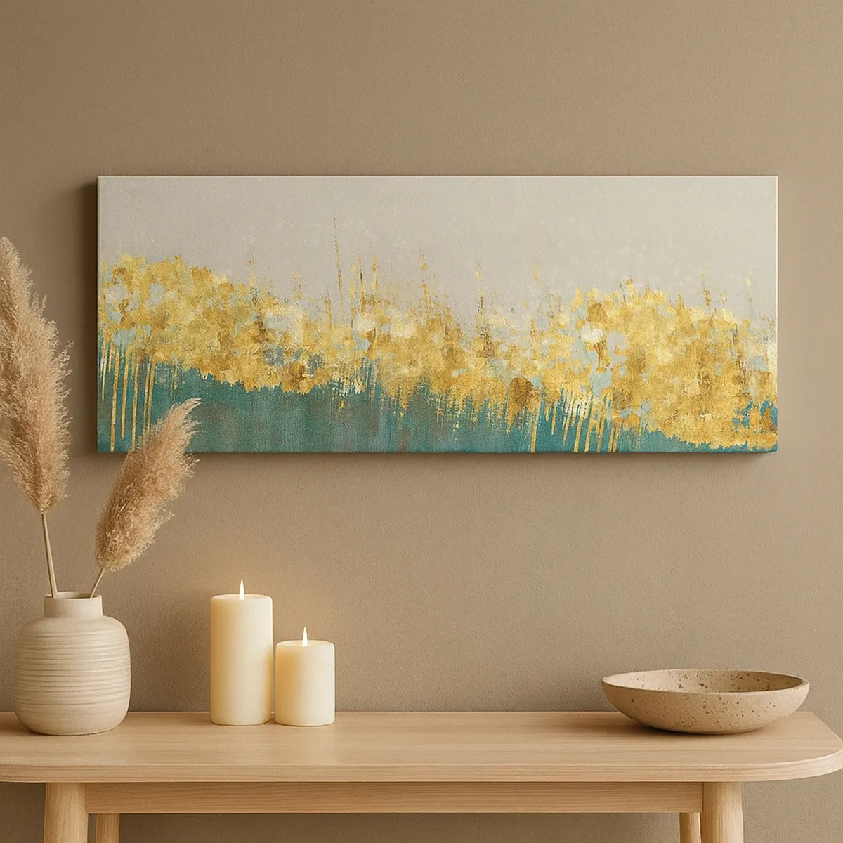 Cuadro sobre lienzo - Impresión de Imagen - La frontera dorada - 30x30 cm