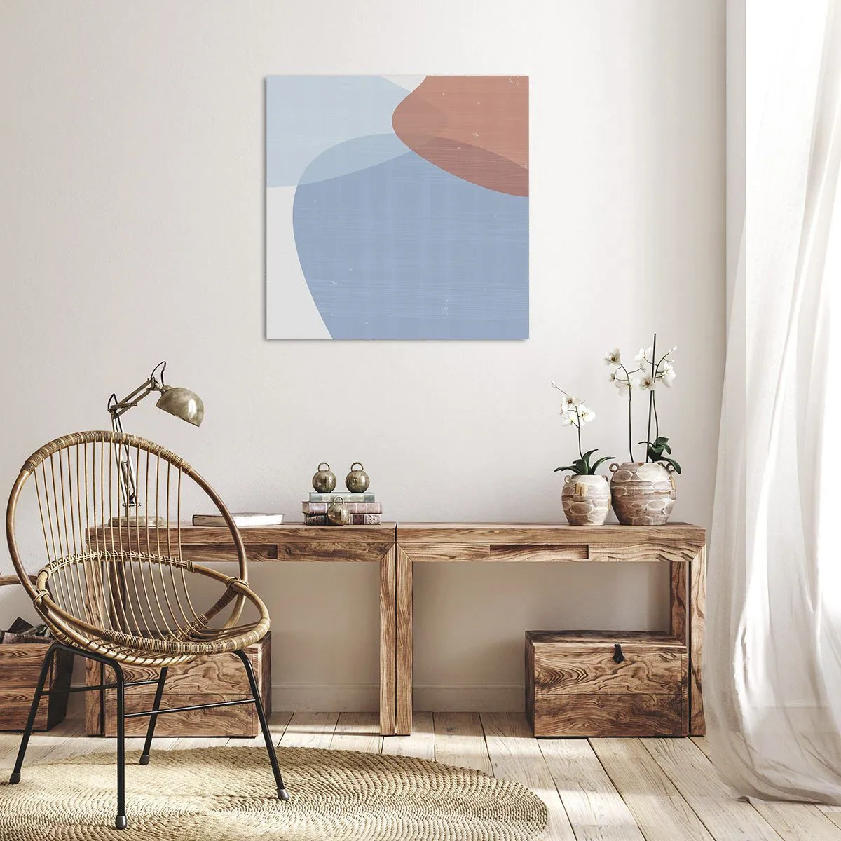 Cuadro sobre lienzo - Impresión de Imagen - Relaciones en colores pastel - 70x70 cm