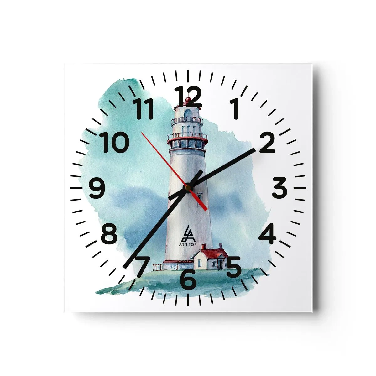 Reloj de pared - Reloj de vidrio - Gentil hermana del azul - 30x30 cm