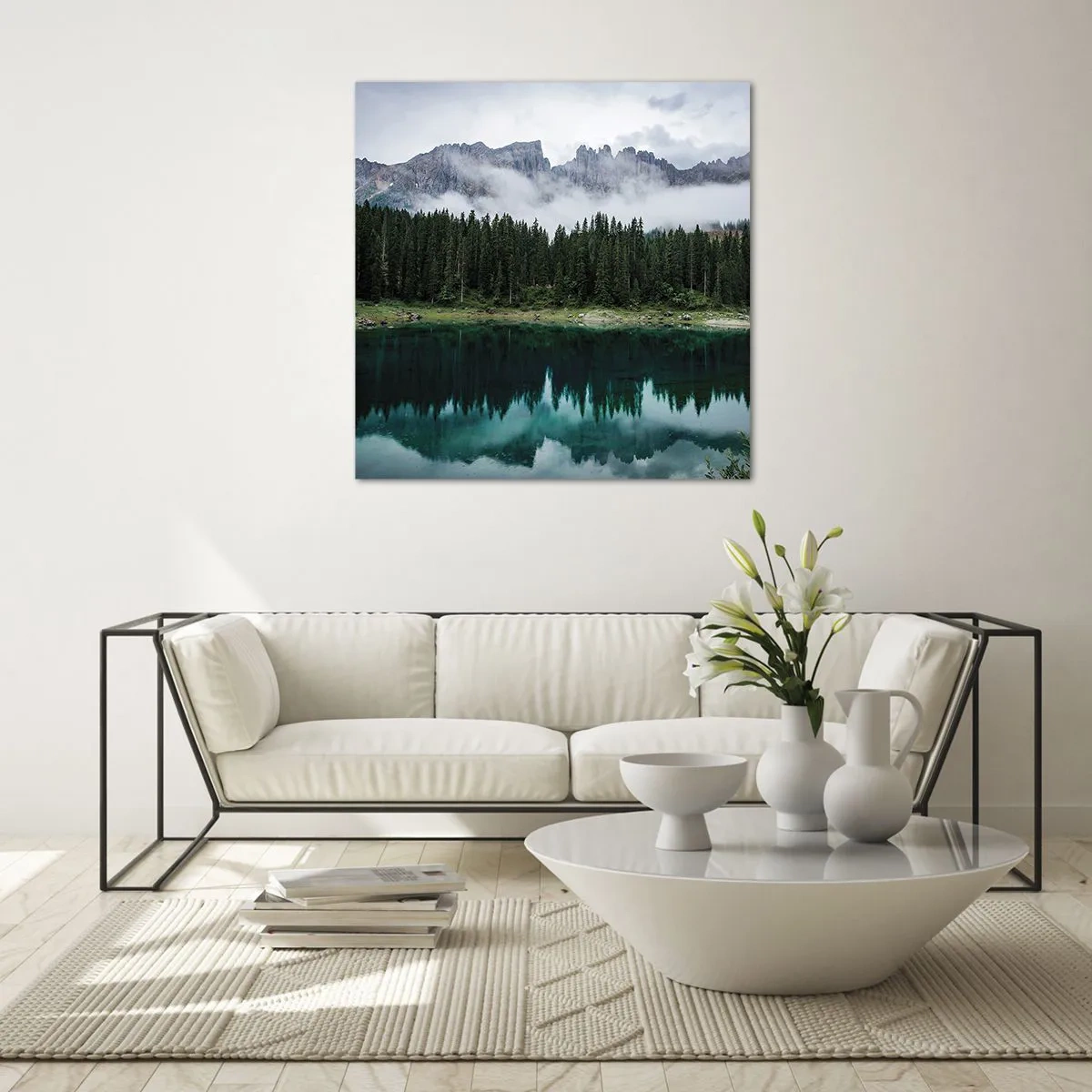 Cuadro sobre vidrio - Impresiones sobre Vidrio - Calla, calla, no despertemos al agua dormida.... - 70x70 cm