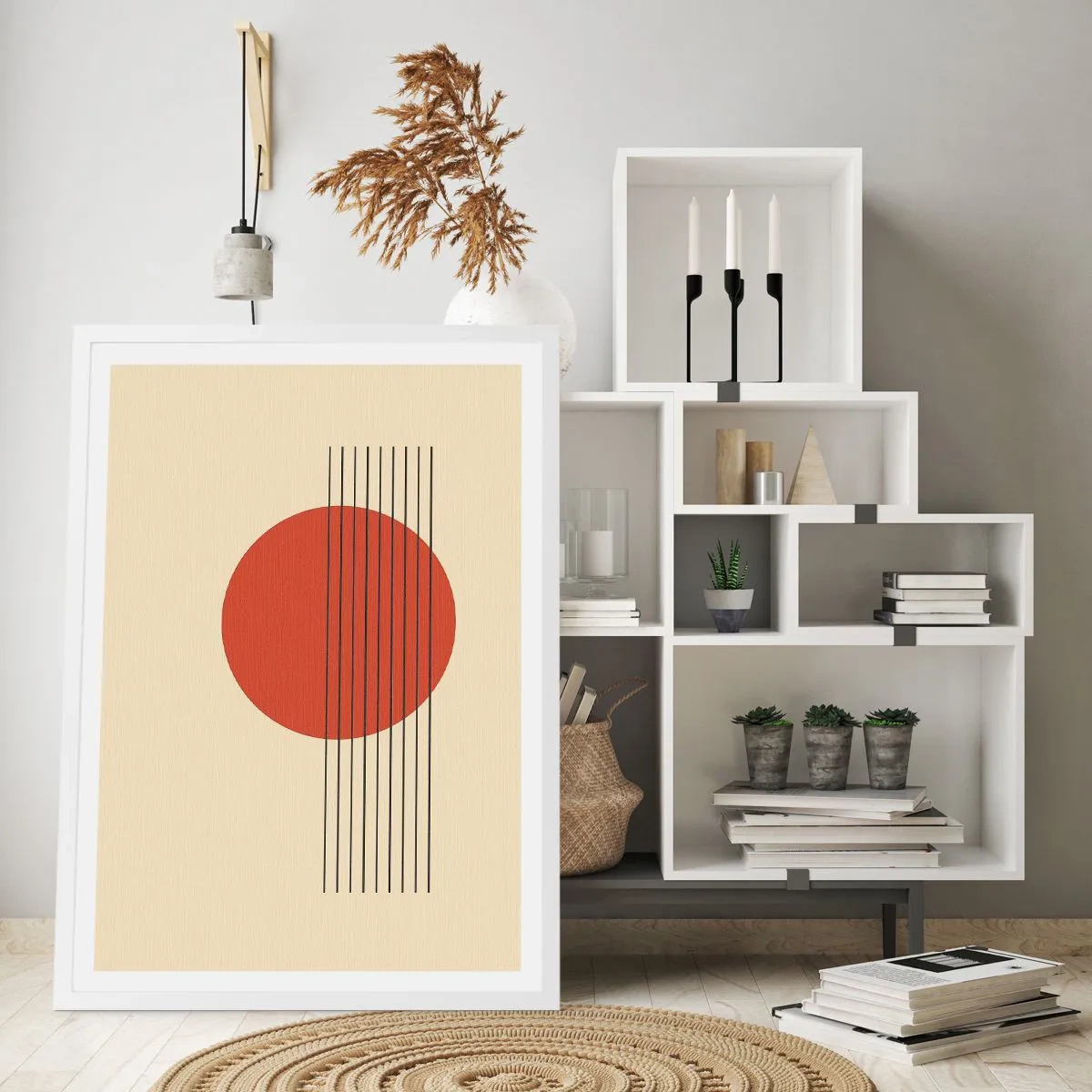Póster en marco blanco - Cruzando el círculo - 50x70 cm