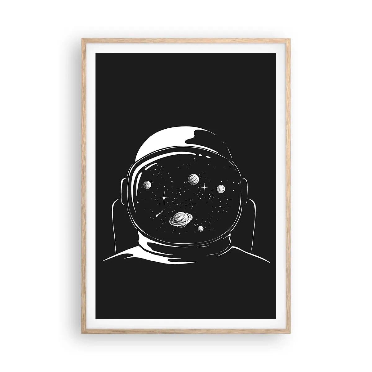 Póster en marco roble claro - Bonita vista - 70x100 cm