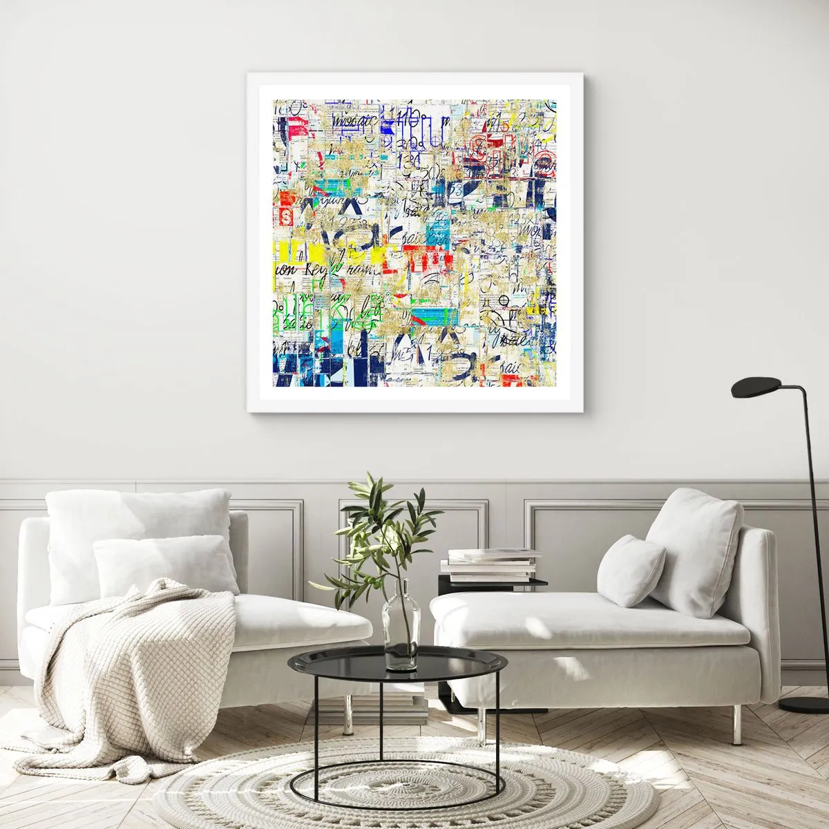 Póster en marco blanco - Simplemente agradable a la vista - 30x30 cm