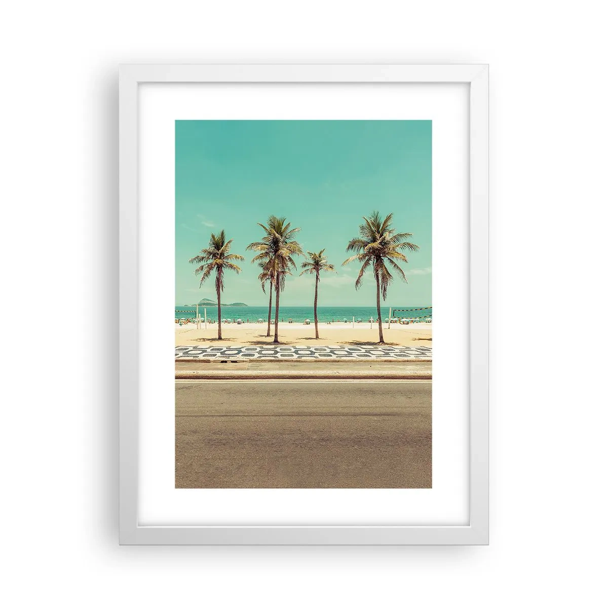 Póster en marco blanco - En la playa - 30x40 cm