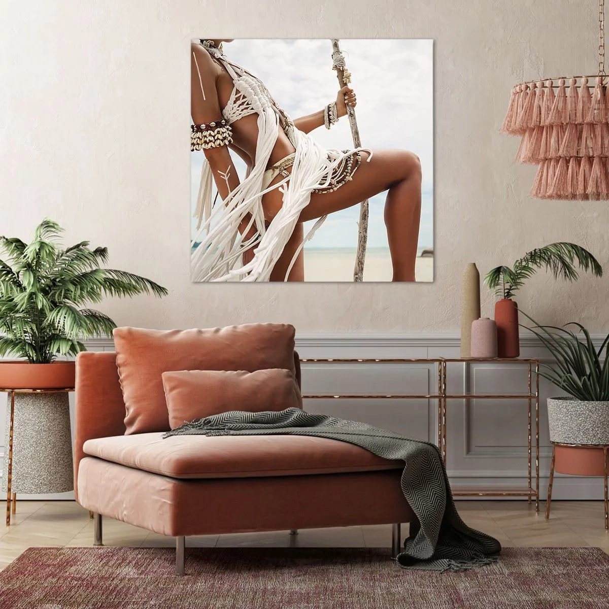 Cuadro sobre lienzo - Impresión de Imagen - Sacerdotisa del sol - 60x60 cm