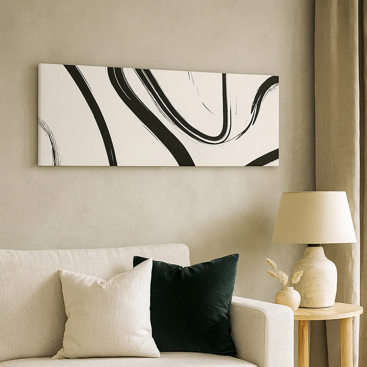 Cuadro sobre lienzo - Impresión de Imagen - Fantasía en blanco y negro - 30x30 cm