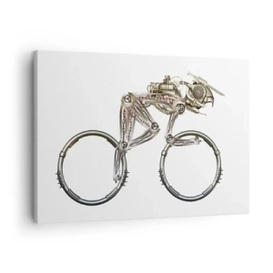 Cuadro sobre lienzo - Impresión de Imagen - Una bicicleta mecánica con un diseño futurista. - 70x50cm - Una magnífica máquina - Decoración de pared moderna para salón y dormitorio ARTTOR