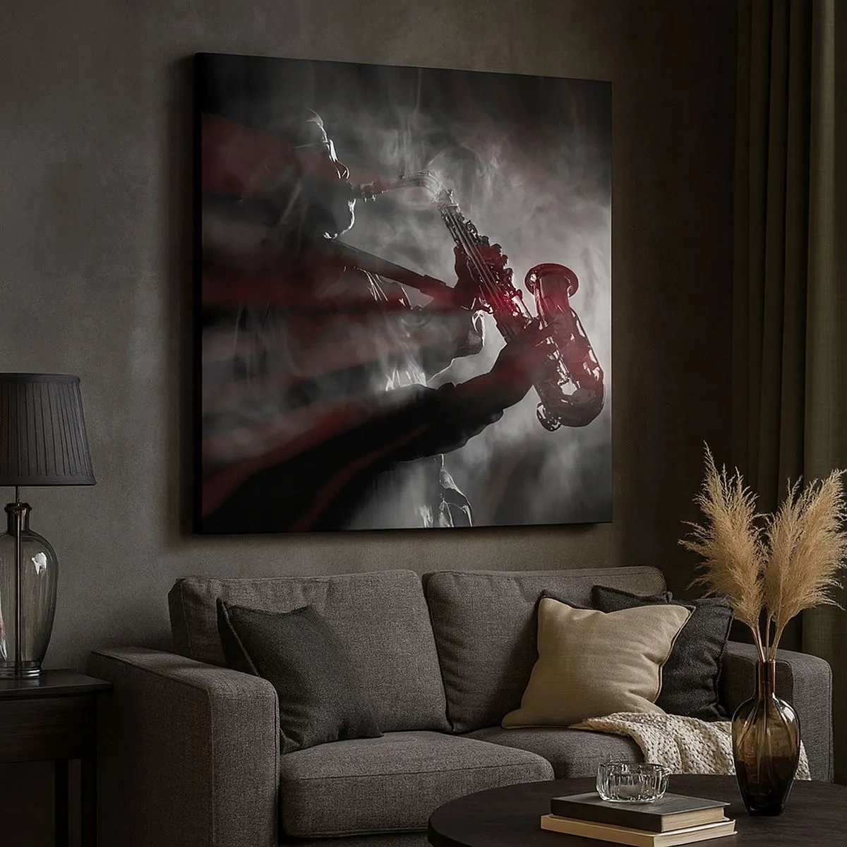 Cuadro sobre lienzo - Impresión de Imagen - En el vapor del jazz - 30x30 cm