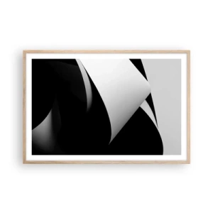 Póster en marco roble claro - Planos de luz desde las profundidades de la sombra - 91x61 cm