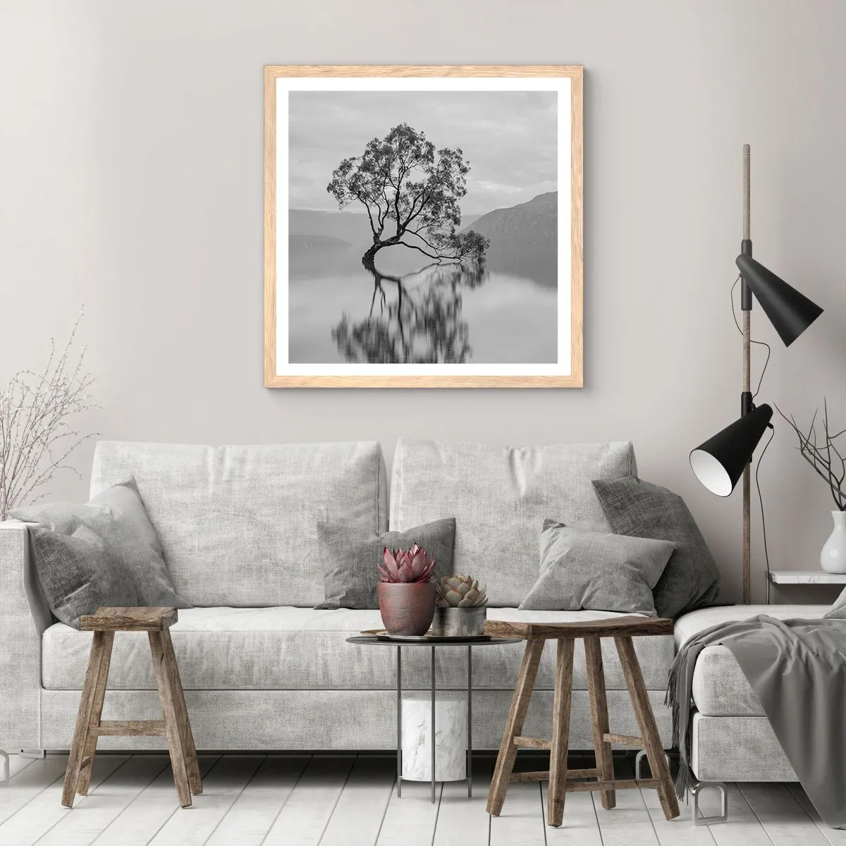 Póster en marco roble claro - Existe tal lugar en el mundo - 40x40 cm