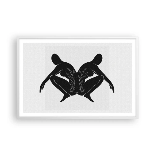 Póster en marco blanco - Un alma compartida - 91x61 cm