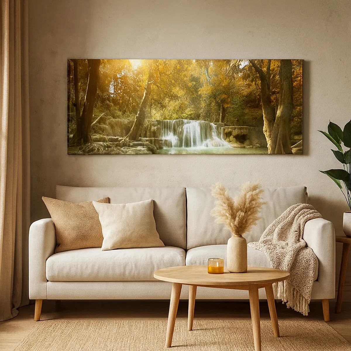 Cuadro sobre lienzo - Impresión de Imagen - Una cascada en el parque - 30x30 cm