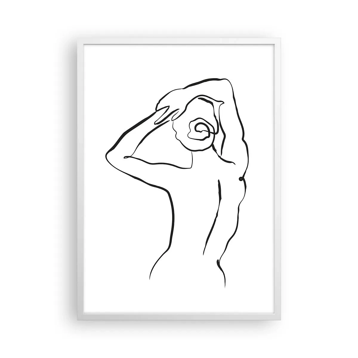 Póster en marco blanco - Pose matinal - 50x70 cm