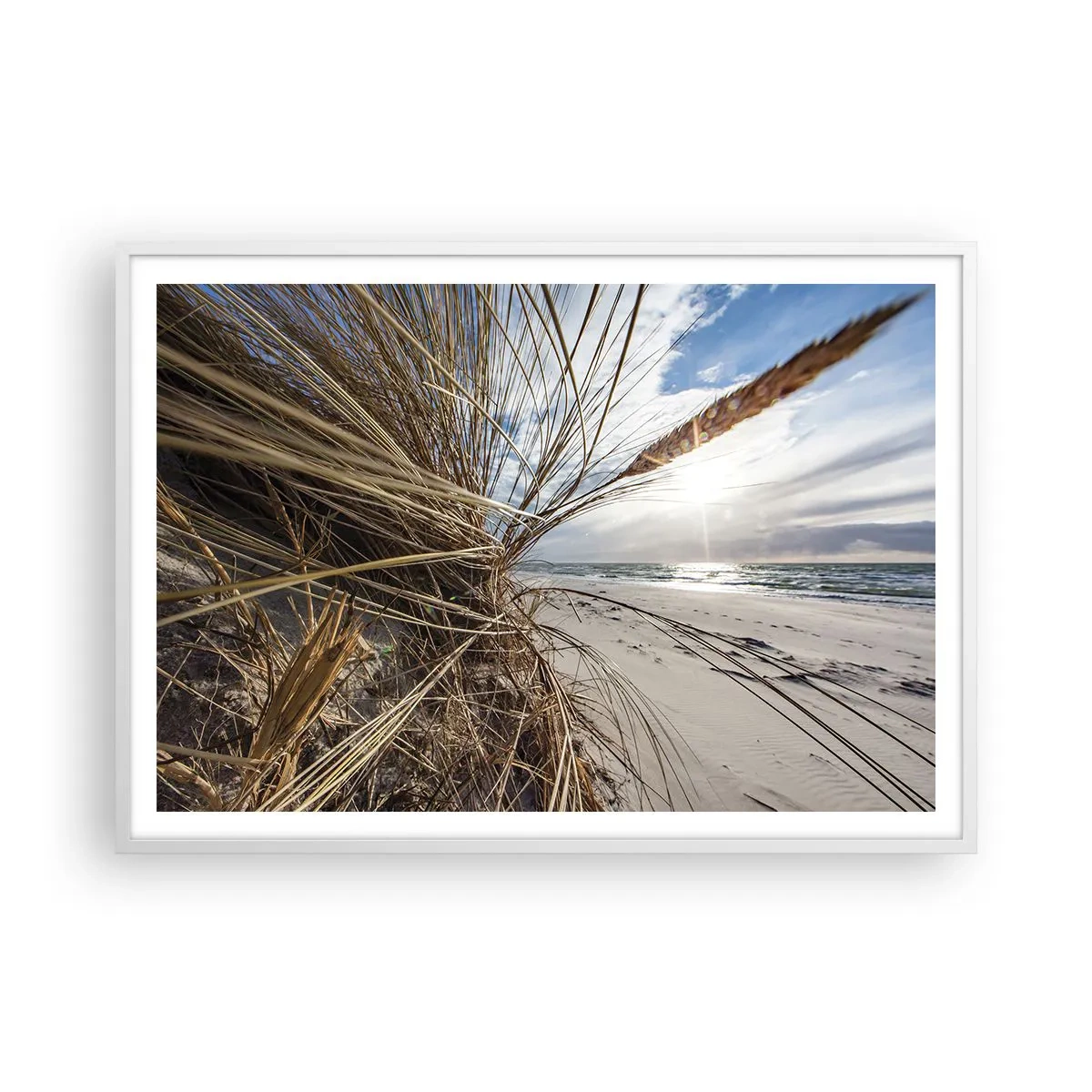 Póster en marco blanco - Una reunión de los elementos - 100x70 cm