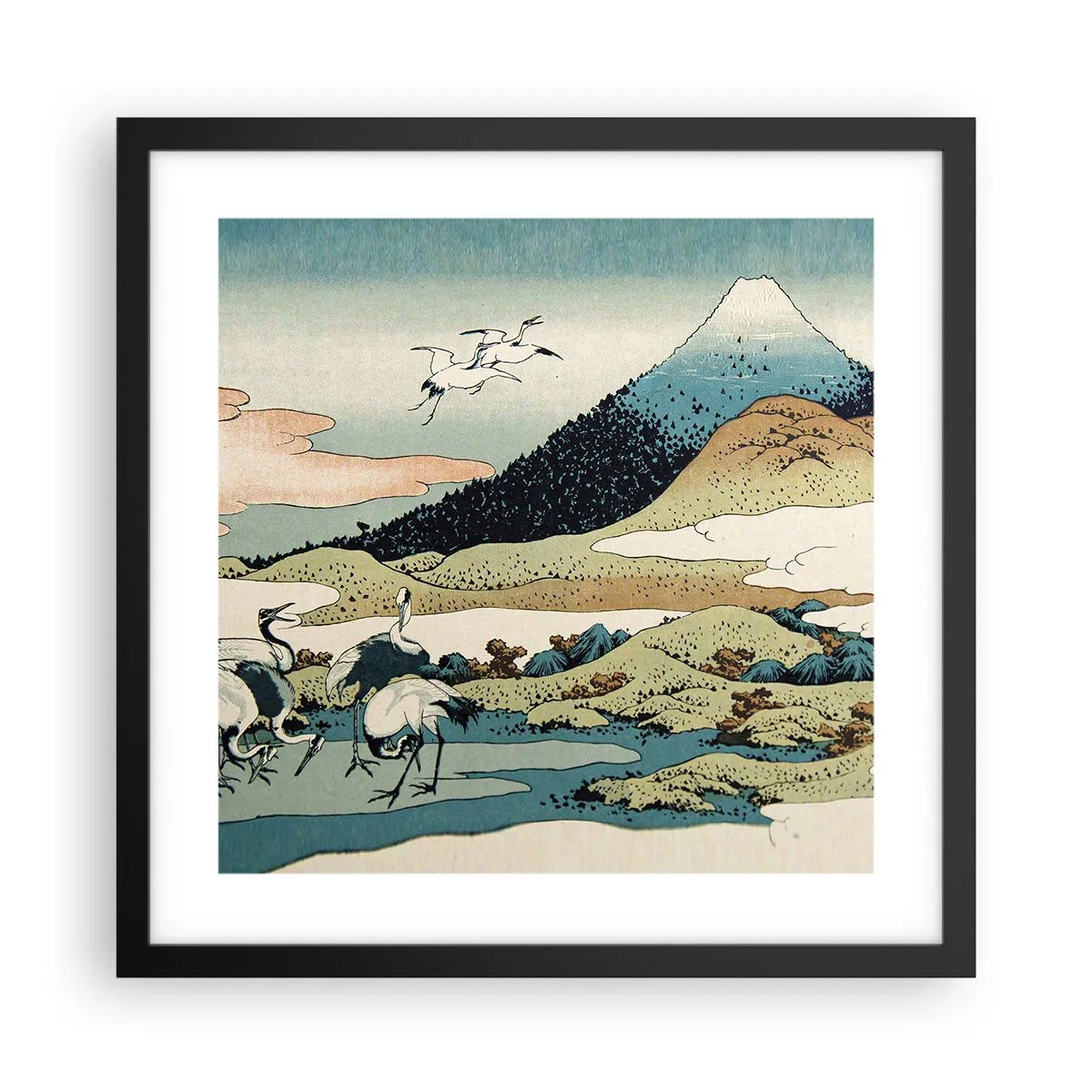 Póster en marco negro - Alma japonesa - 40x40 cm