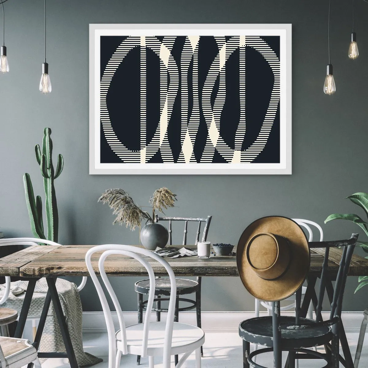 Póster en marco blanco - Un intento de romper la oscuridad - 100x70 cm