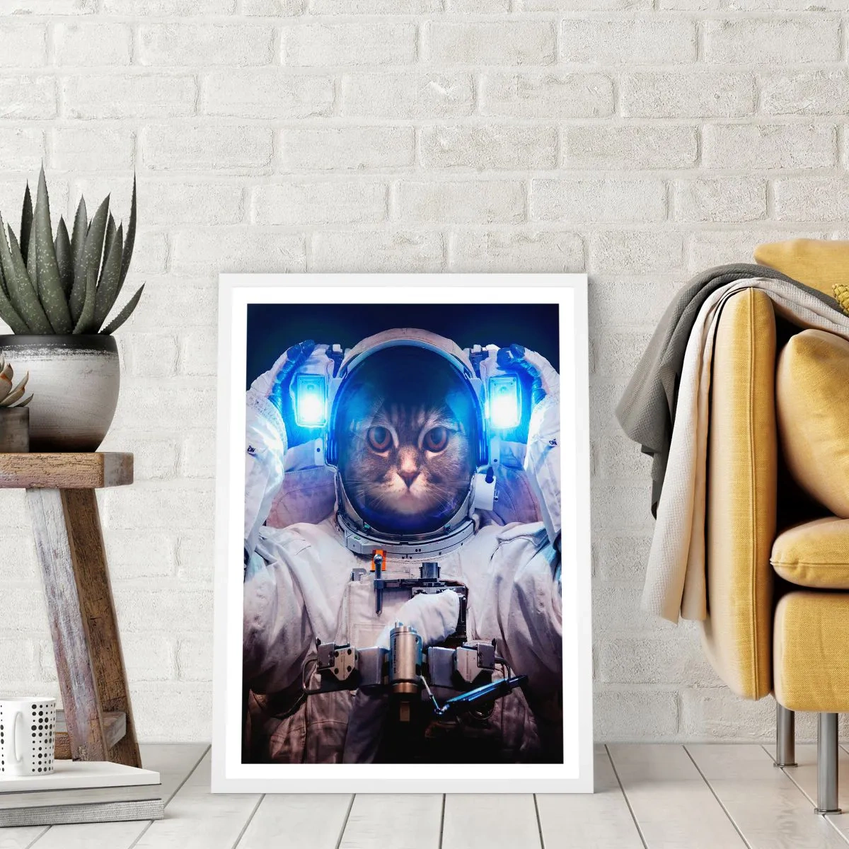 Póster en marco blanco - Houston, tienes un problema. - 50x70 cm