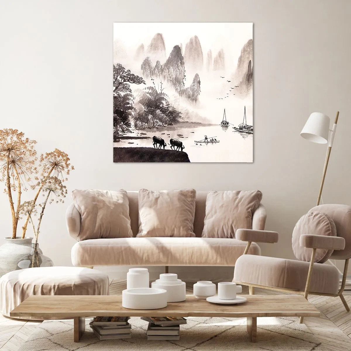 Cuadro sobre lienzo - Impresión de Imagen - La exótica vida cotidiana de Oriente - 50x50 cm