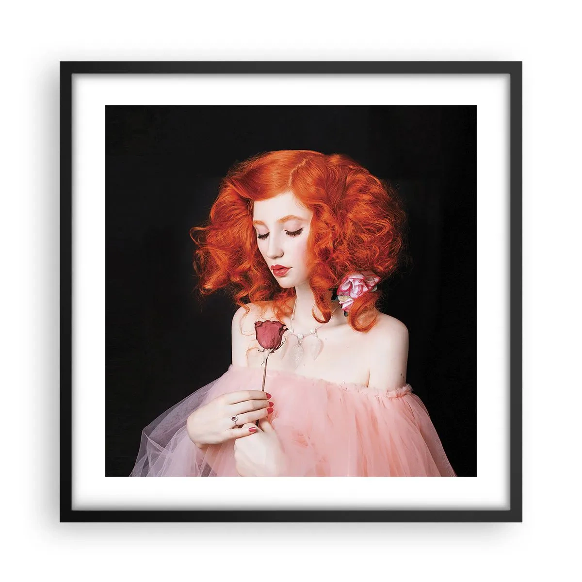 Póster en marco negro - En estilo barroco - 50x50 cm