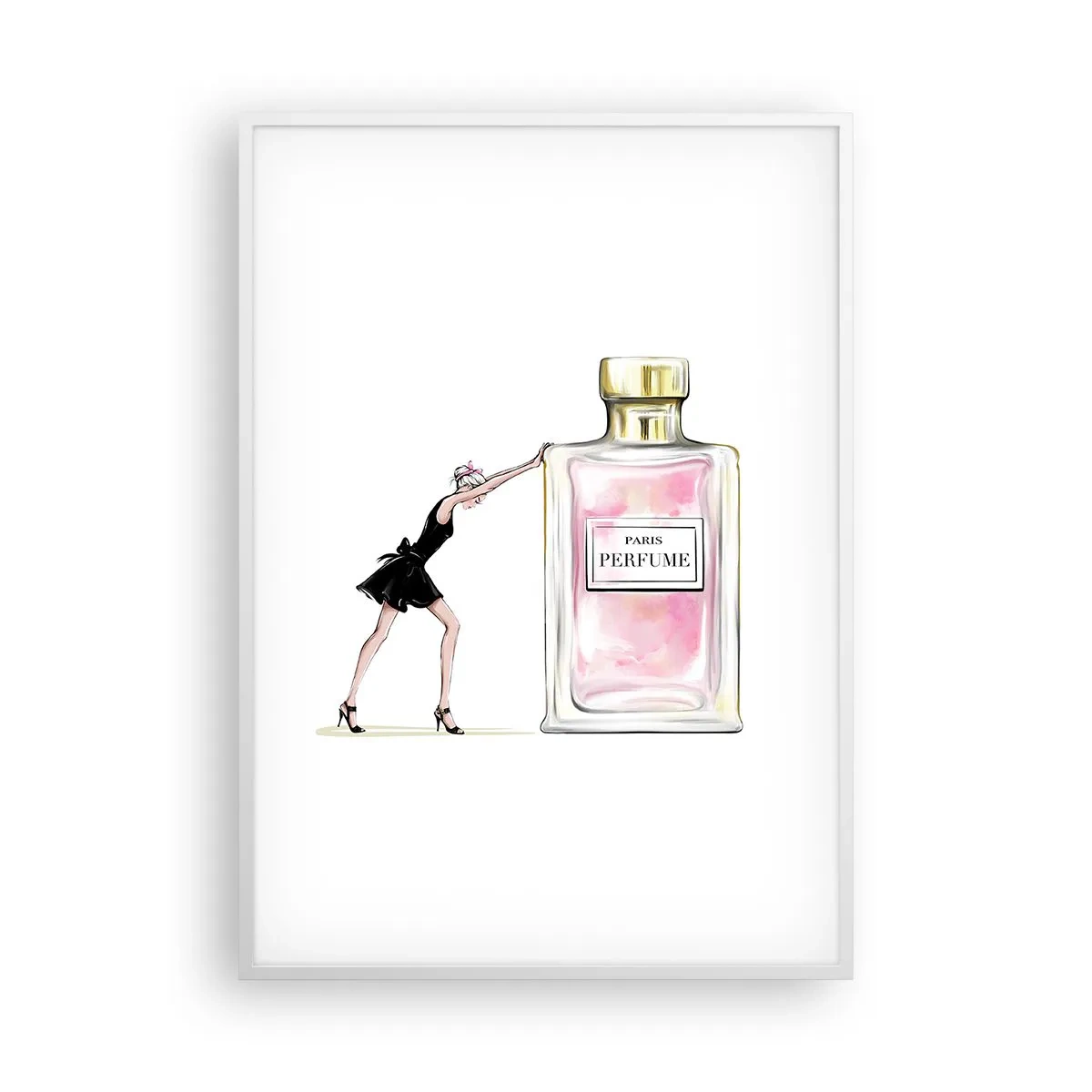 Póster en marco blanco - La esencia de la feminidad - 70x100 cm