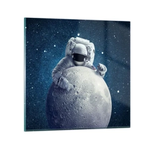 Cuadro sobre vidrio - Impresiones sobre Vidrio - Bromista espacial - 40x40 cm