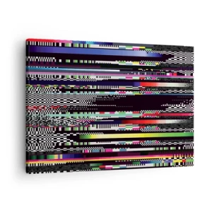 Cuadro sobre lienzo - Impresión de Imagen - Líneas y píxeles coloridos en un estilo abstracto. - 70x50cm - Una imagen de otra realidad - Decoración de pared moderna para salón y dormitorio ARTTOR